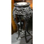 Chinese carved hardwood jardiniere stand