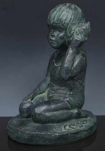 Bronze effect sculpture, Girl with a Sea