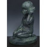 Bronze effect sculpture, Girl with a Sea