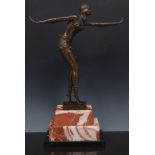 Contemporary bronze figure, of an Art De