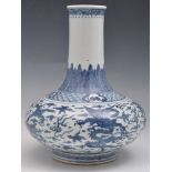 Chinese blue and white bottle vase, comp