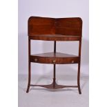 Victorian mahogany corner washstand, bow