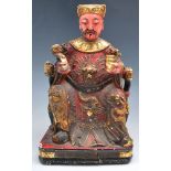 Chinese lacquered imperial figure, enthr