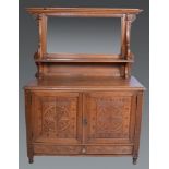 Oak sideboard, bevelled mirror panelled