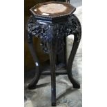 Chinese carved hardwood jardiniere stand