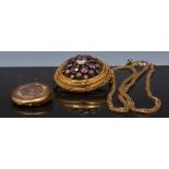 9ct rose gold circular locket on a chain