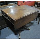 Georgian mahogany pedestal Pembroke tabl