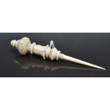 Dieppe carved ivory double stiletto, pro