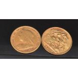 Coins:  Victoria gold half sovereign 190