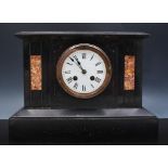 Victorian black marble mantle clock, whi
