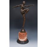 Contemporary Art Deco bronze figure, of