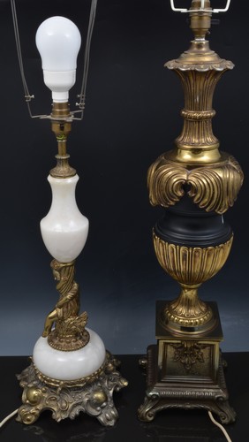 Lacquered brass finish urn shape lamp ba