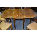 Oak gateleg dining table, D shape leaves