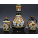Arnhem bottle vase, Duw pattern, 28cm an