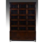 Oak six heights sectional bookcase, each