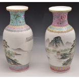 Pair of Chinese polychrome baluster shap