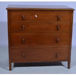 Mahogany chest of drawers, with satinwoo