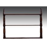 Georgian style mahogany wall shelf, thre