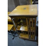 Edwardian mahogany revolving bookcase, w