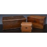 Bleached walnut and inlaid money box, 10