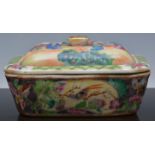 Cantonese polychrome soap dish, of oblon