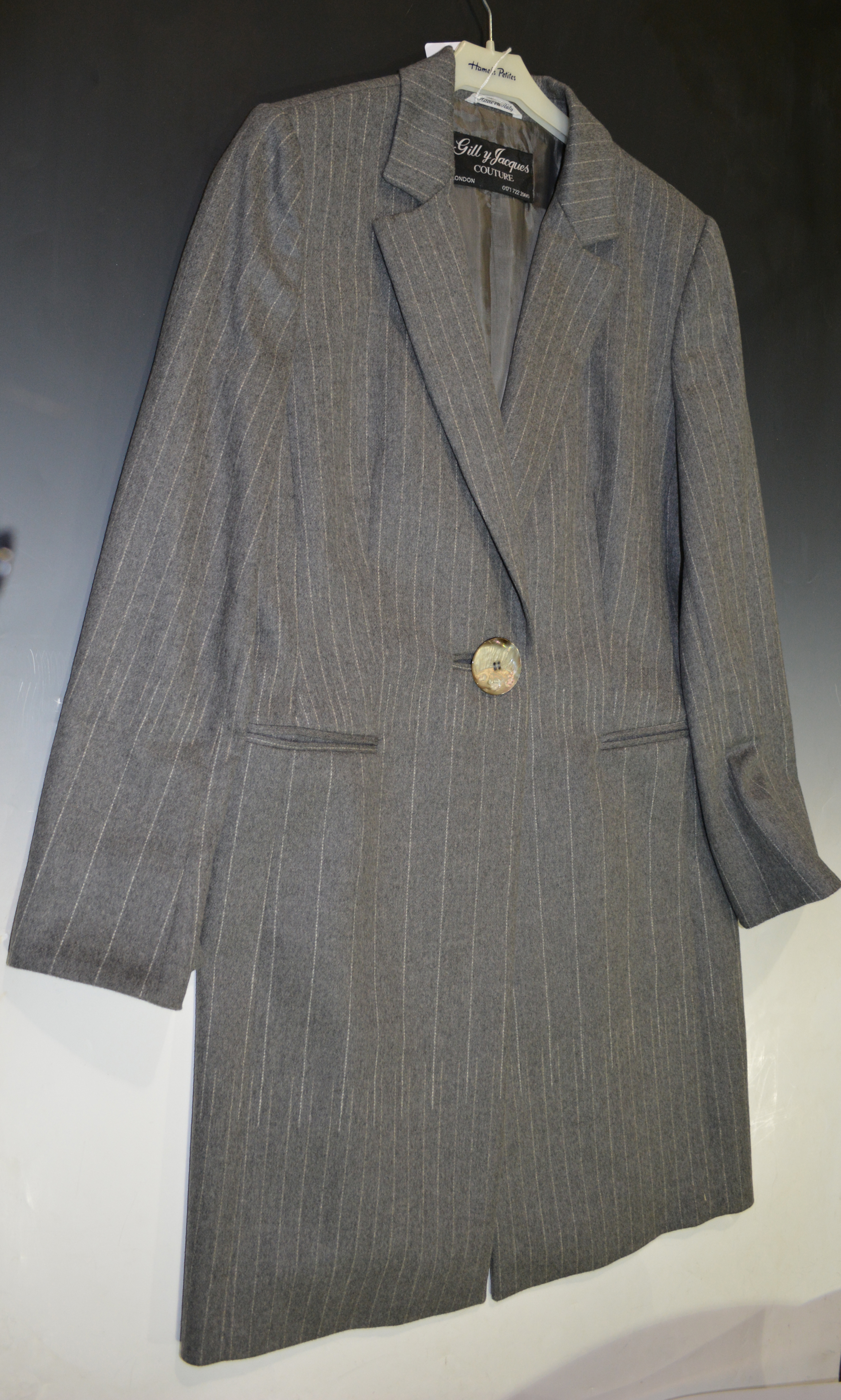 Ladies pinstripe coat, Gilley Jacques Co