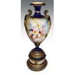 Royal Worcester amphora shape vase, circ