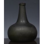 Green glass bottle, Onion shape, 19cm in