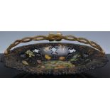 Victorian papier mache dessert basket, p