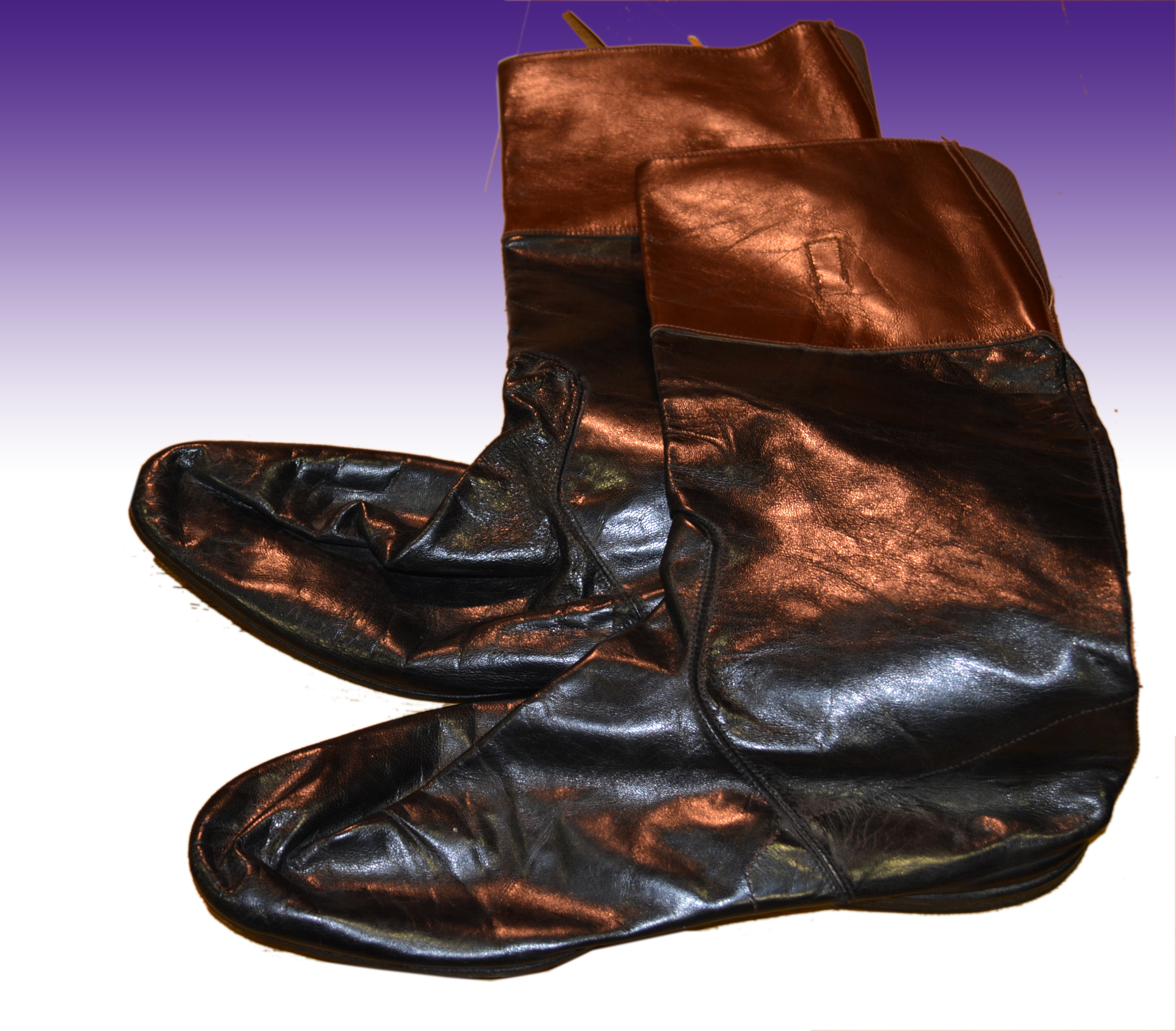 Pair of black and brown leather racing p