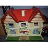 Twin gabled chalet dolls house, and a la