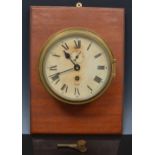 Sestrel brass case ship's clock, drum sh