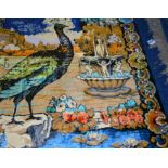 Chenille effect wall hanging, Peacock in