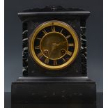 French black marble mantel clock, late 1