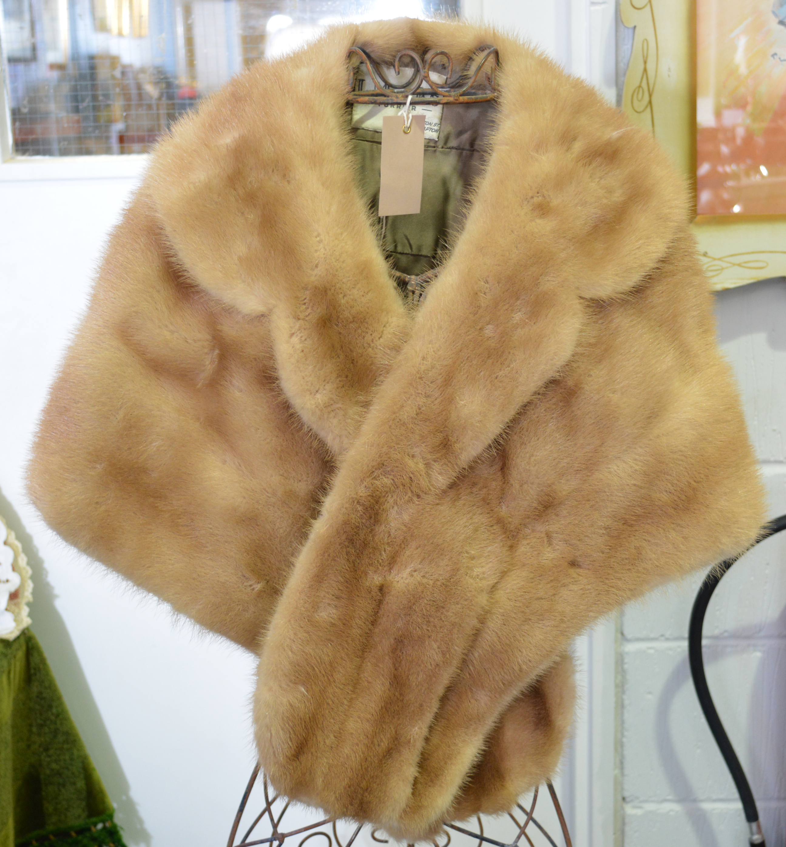 Ladies mink fur stole, labelled Elmarks