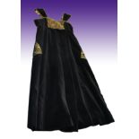 Black velvet pinafore dress, with Libert