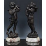 Pair of reproduction bronze figures of c