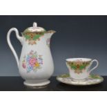 Shelley bone china part tea set, Sherato