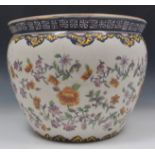 Chinese porcelain jardiniere, decorated