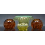 Vaseline lime tinted glass bowl, with a