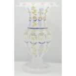 Continental frosted glass urn shaped vas
