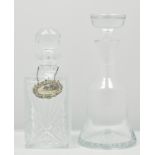 Lead crystal spirit decanter, with a sil