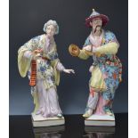 Pair of porcelain figures of Malabars, t
