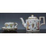 Meissen cabinet cup and saucer, encruste