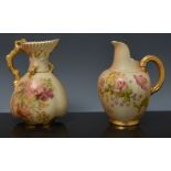 Royal Worcester jug, circa 1910, floral