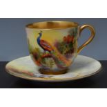 Royal Worcester cabinet coffee cup and s