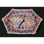 Pair of Imari hexagonal shape plates, fl