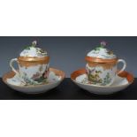 Two Meissen porcelain chocolate cups and