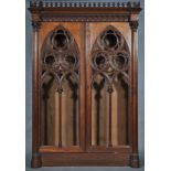 A Gothic Revival oak library bookcase, c
