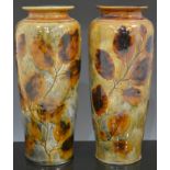 A pair of Doulton Lambeth 'Autumn Leaves